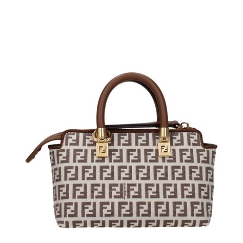 Fendi Handbags Women Fabric Beige/Gianduja 